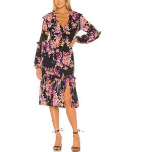 New Amanda Uprichard Talulah Purple Floral Dress. Size Medium. Classy Rare